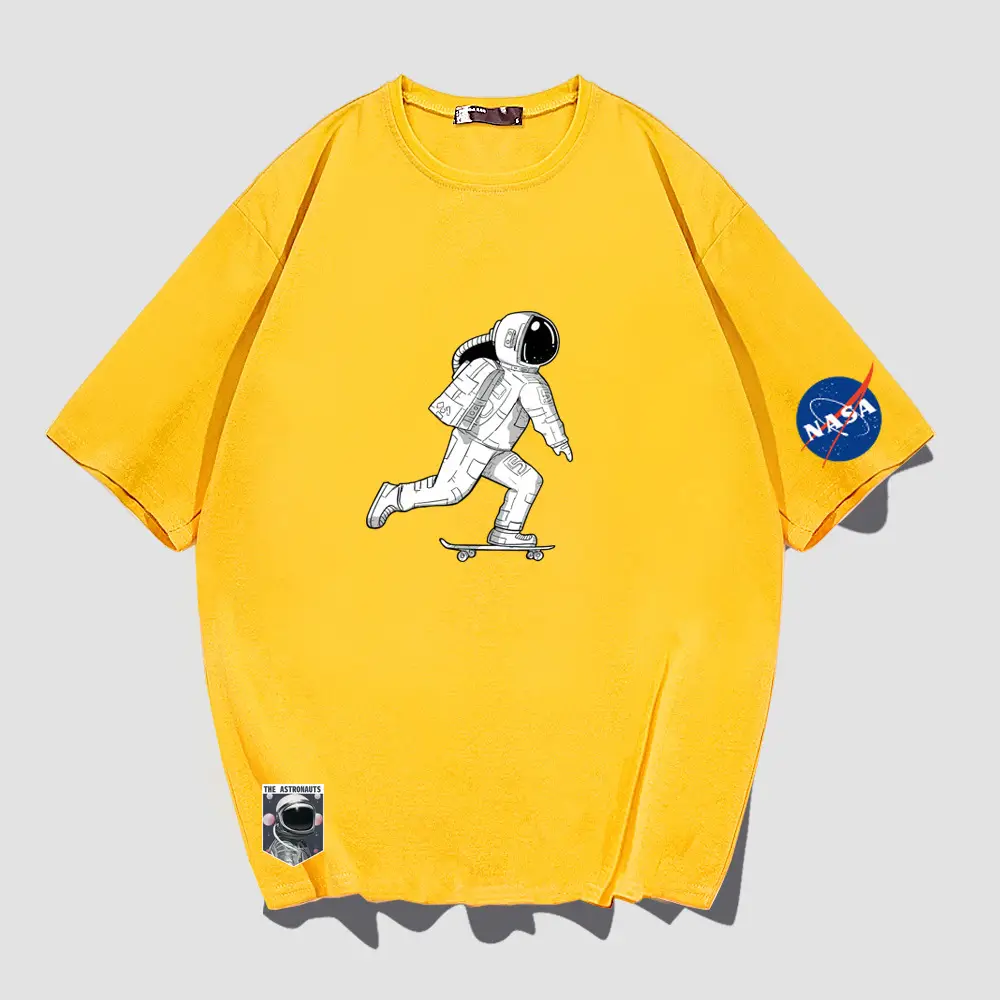 Men NASA Printed T-Shirt White Short Sleeve - Image 3