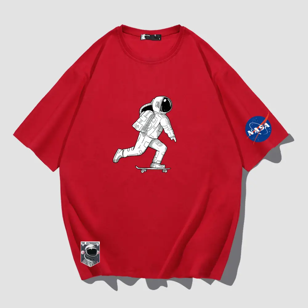 Men NASA Printed T-Shirt White Short Sleeve - Image 4