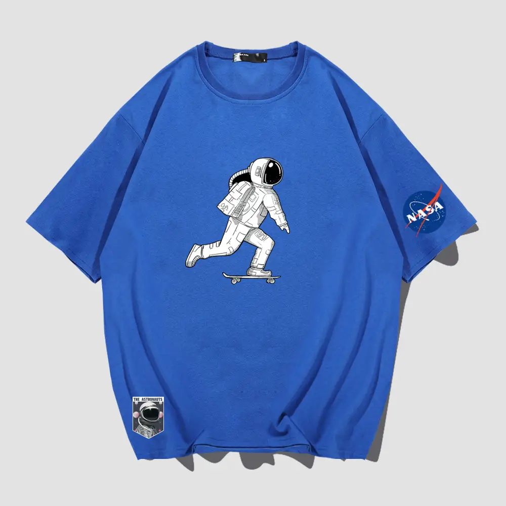 Men NASA Printed T-Shirt White Short Sleeve - Image 5