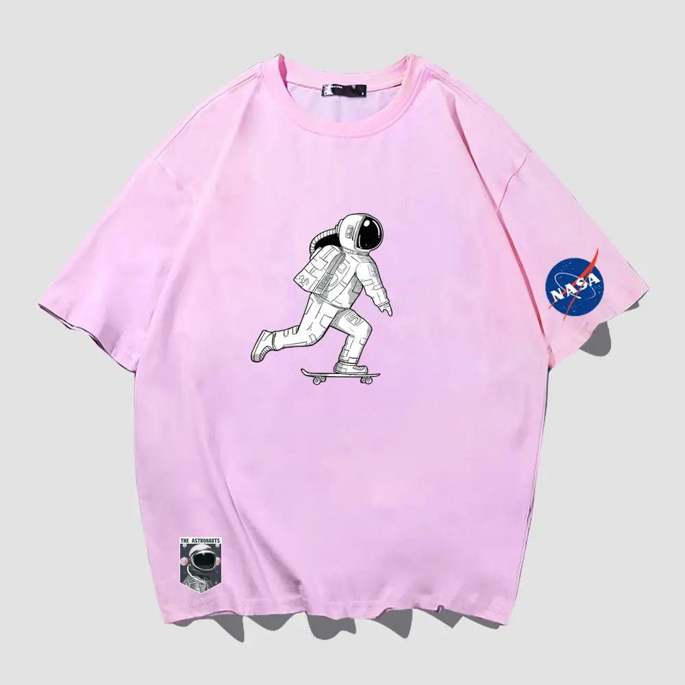 Men NASA Printed T-Shirt White Short Sleeve - Image 6