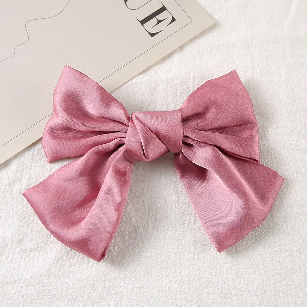 Pink Bow Hairpin for Girls Spring Clip - Image 7