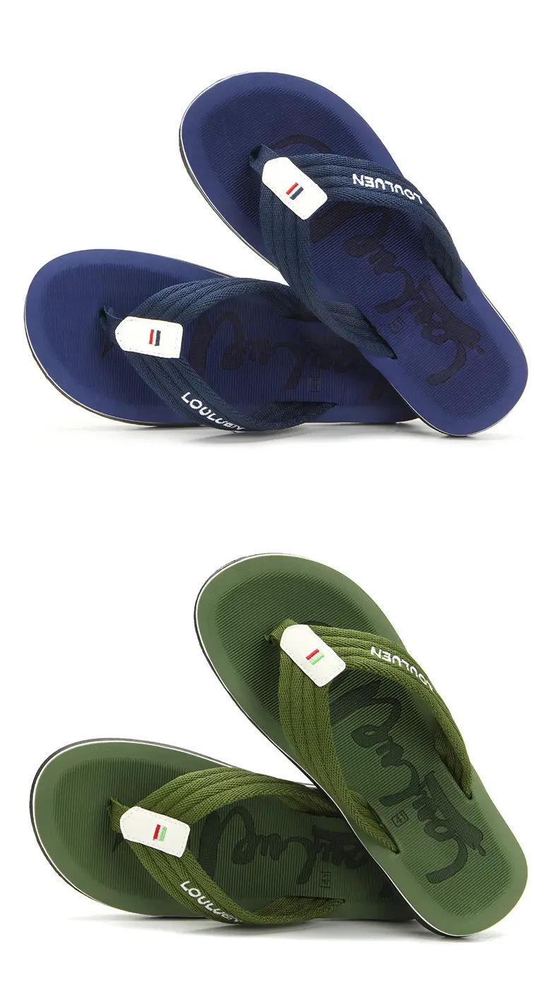 Men Beach Flip Flops Black Thick Sole Wholesale Summer — feature 7