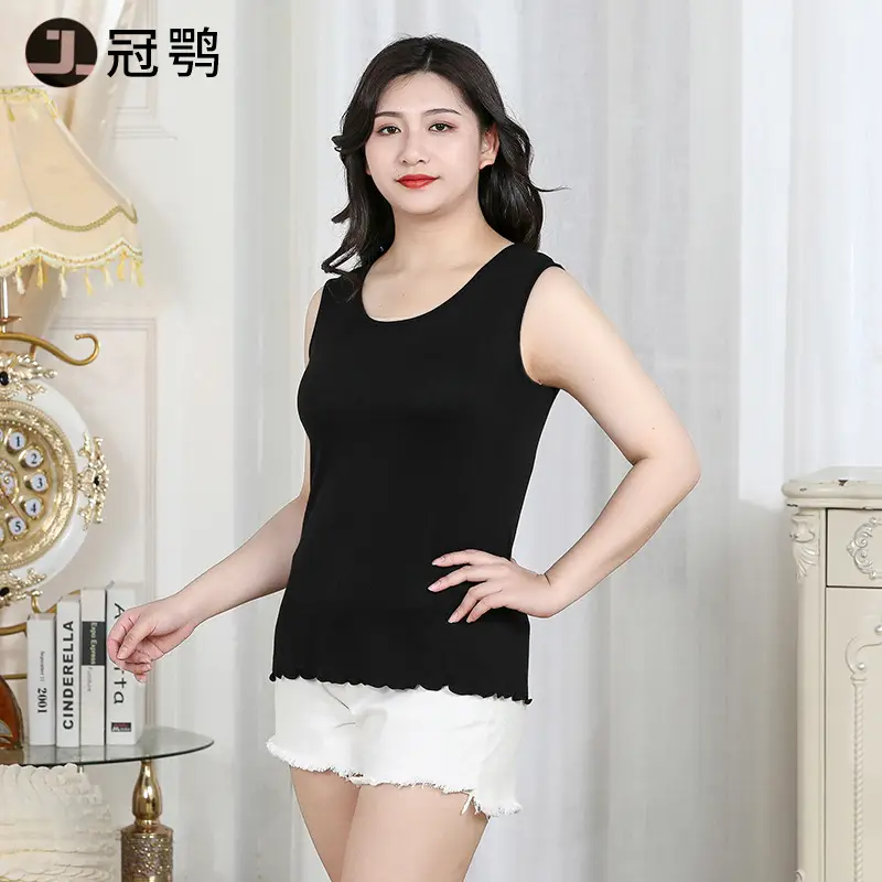 Women's Red Sleeveless Vest Plus Size Modal Fabric - Image 2
