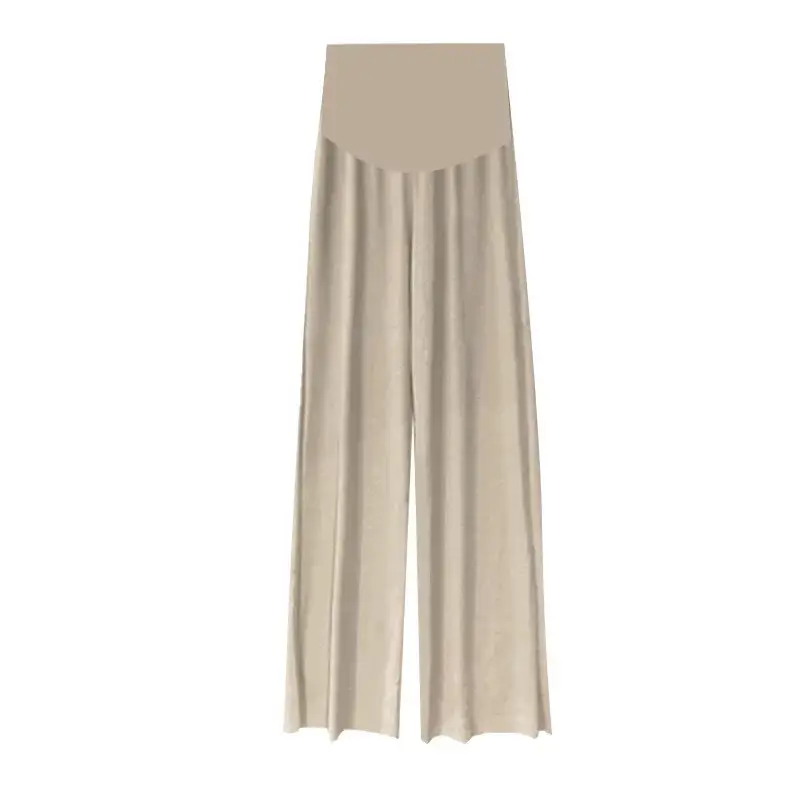 Women Wide Leg Pants Black Ice Silk Summer Maternity Wear