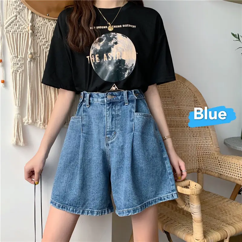 Women White Slimming Shorts Korean Style Loose Wide Leg Pants - Image 7