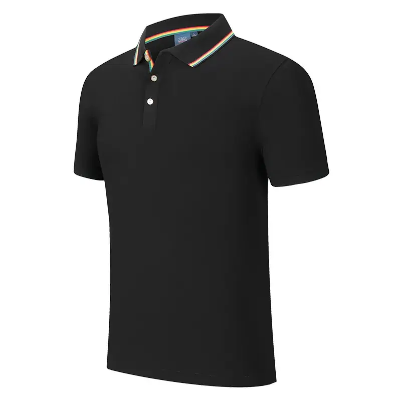 New Summer Lapel Polo Shirt Red Custom Embroidered - Image 3