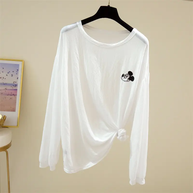 Long Sleeve Sunscreen T-Shirt Women Yellow Light Blue Pants Set
