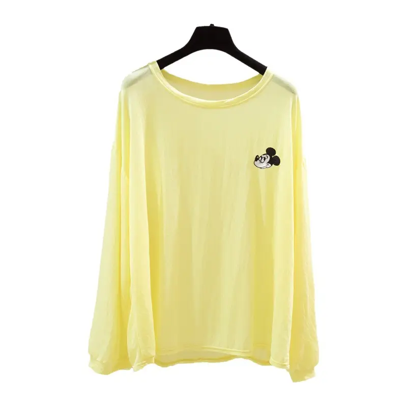 Long Sleeve Sunscreen T-Shirt Women Yellow Light Blue Pants Set
