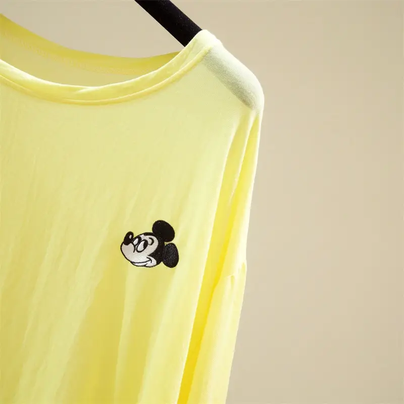 Long Sleeve Sunscreen T-Shirt Women Yellow Light Blue Pants Set — feature 12