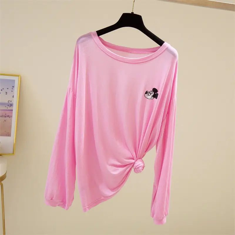 Long Sleeve Sunscreen T-Shirt Women Yellow Light Blue Pants Set