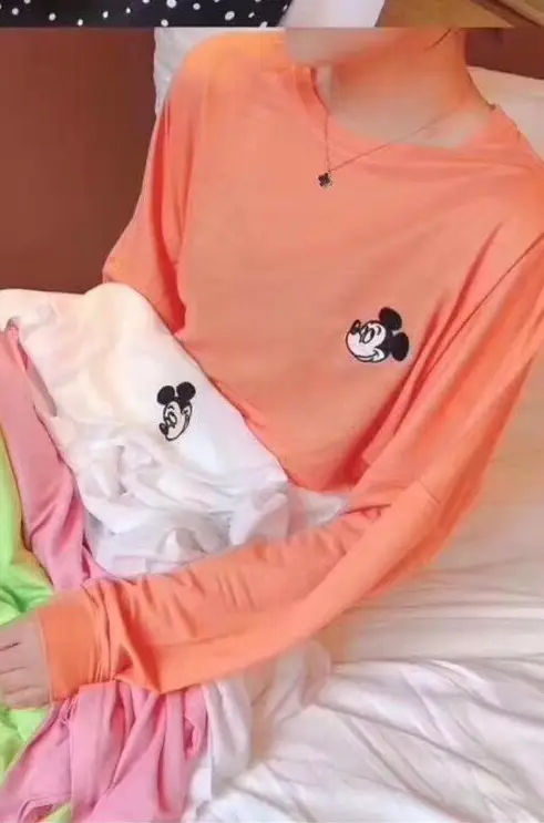 Long Sleeve Sunscreen T-Shirt Women Yellow Light Blue Pants Set