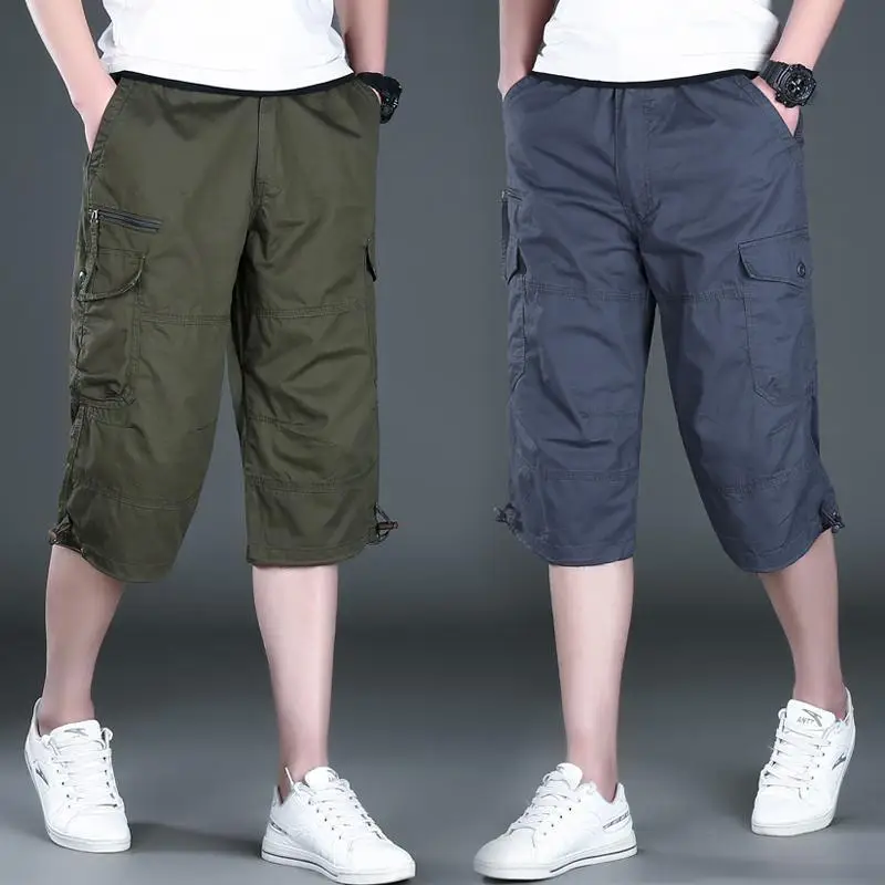 Men's 7-Pocket Beach Pants Olive Green Large - Image 5