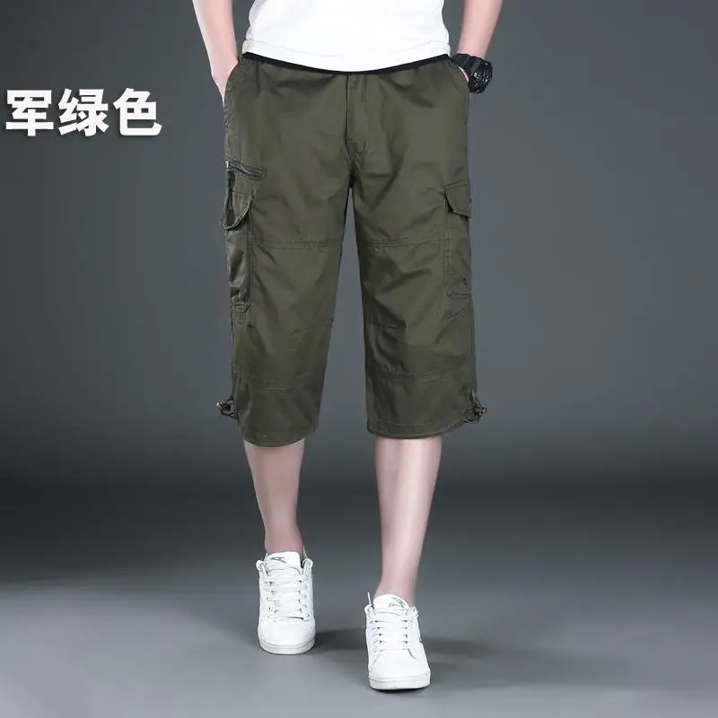 Men's 7-Pocket Beach Pants Olive Green Large - Image 7