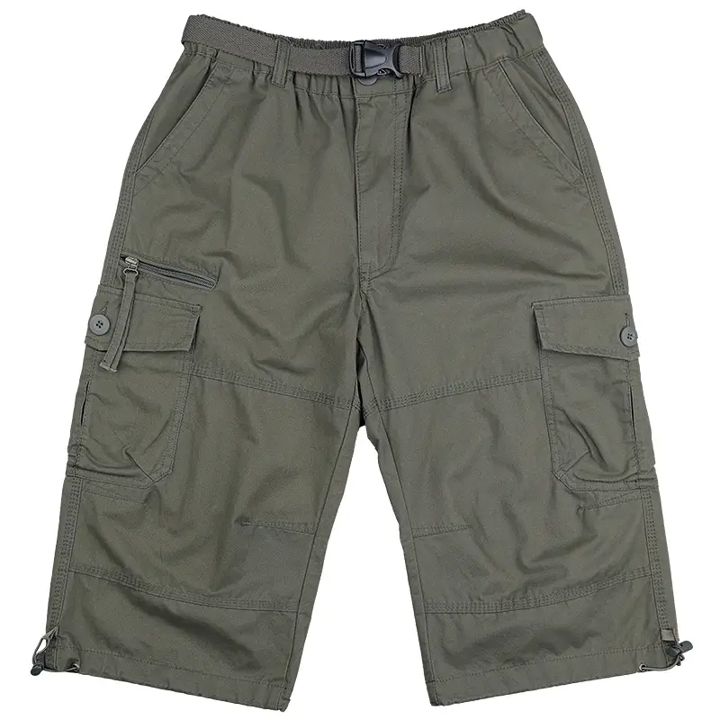 Men's 7-Pocket Beach Pants Olive Green Large - Image 8