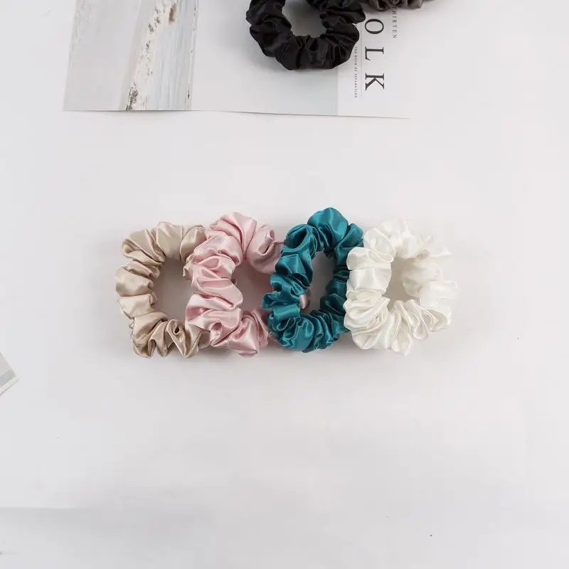 Pink Silk Hair Scrunchie 22mm French Style