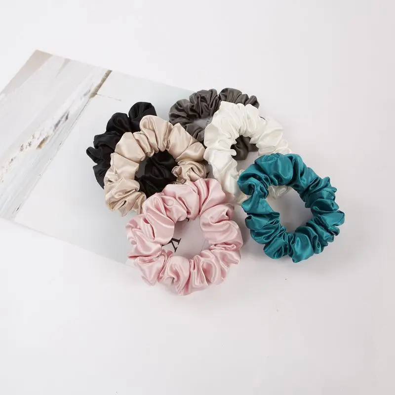 Pink Silk Hair Scrunchie 22mm French Style