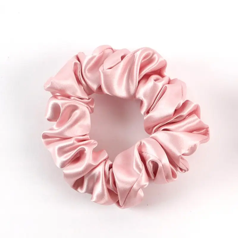 Pink Silk Hair Scrunchie 22mm French Style