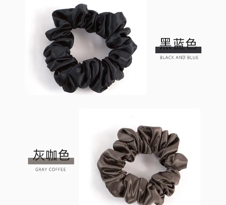 Pink Silk Hair Scrunchie 22mm French Style — feature 11