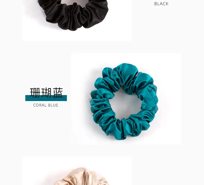 Pink Silk Hair Scrunchie 22mm French Style — feature 9
