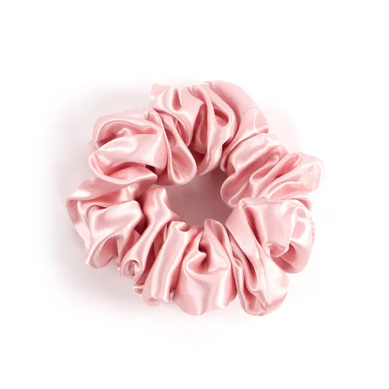 Pink Silk Hair Scrunchie 22mm French Style