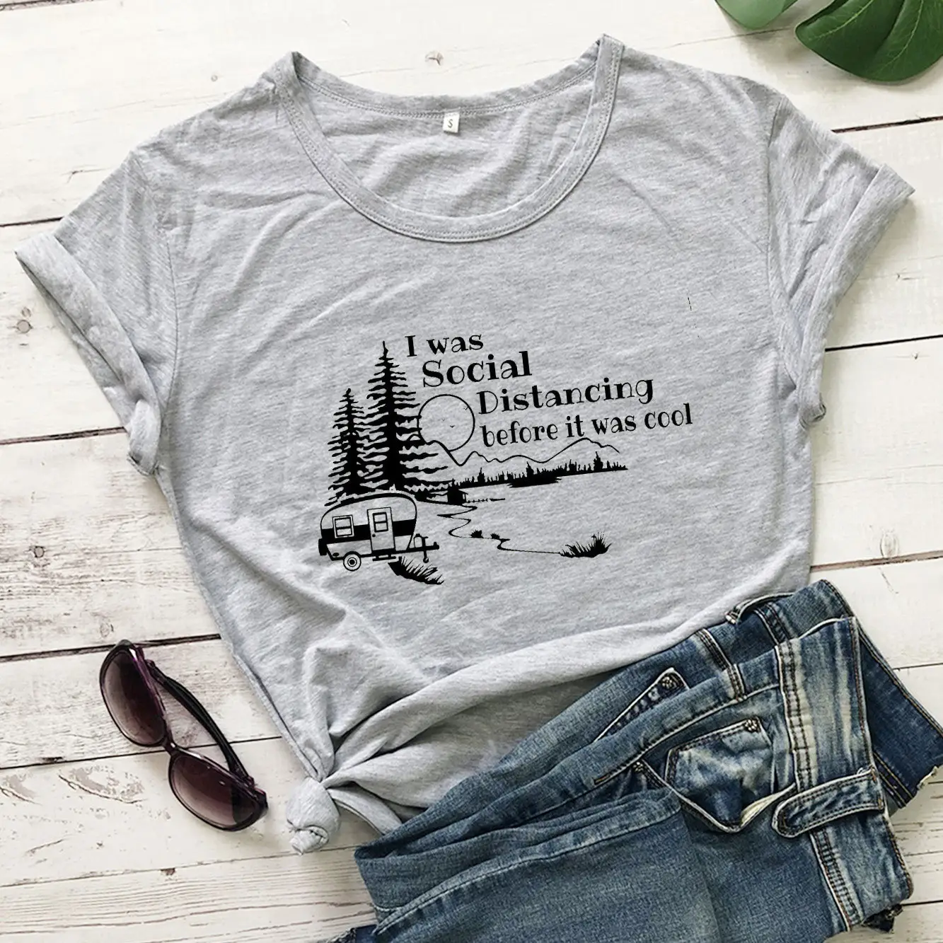 Social Distancing T-Shirt Grey Short Sleeve - Image 3