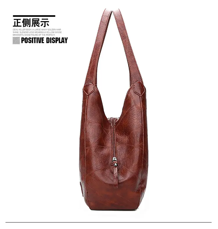 Black Leather Shoulder Bag with Multiple Compartments for Women — feature 30
