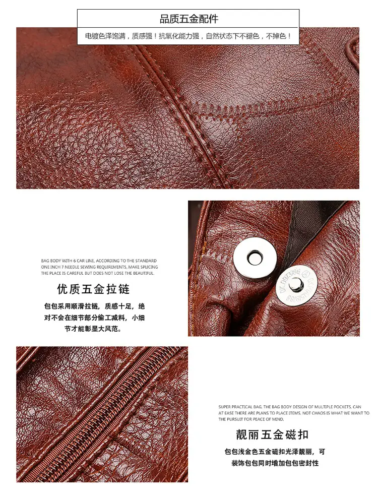 Black Leather Shoulder Bag with Multiple Compartments for Women — feature 7