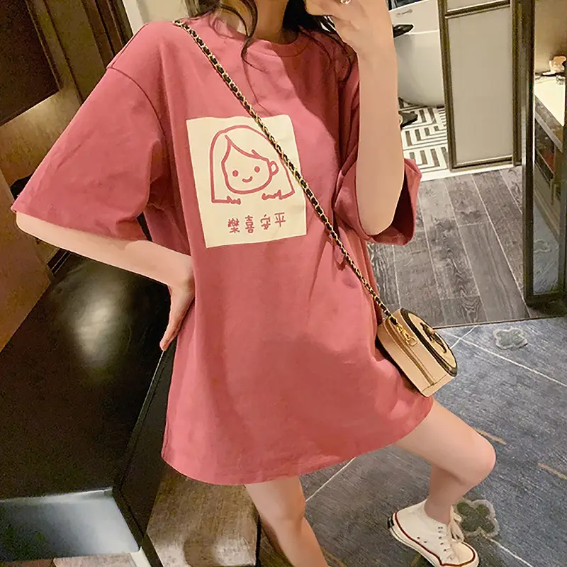 Women Pink Printed T-Shirt Summer Wear 2025