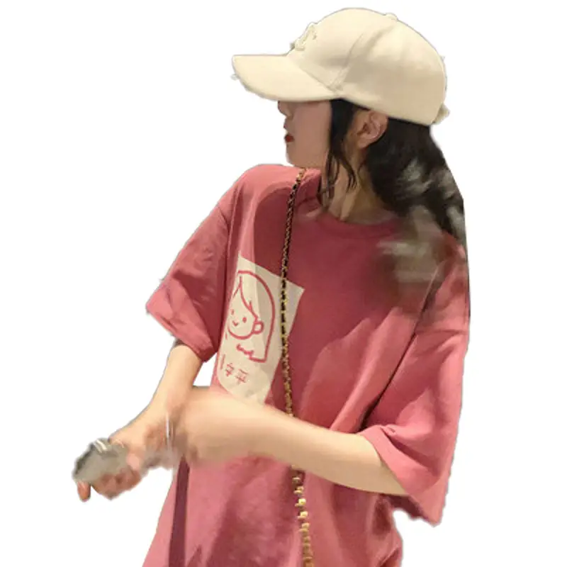 Women Pink Printed T-Shirt Summer Wear 2025