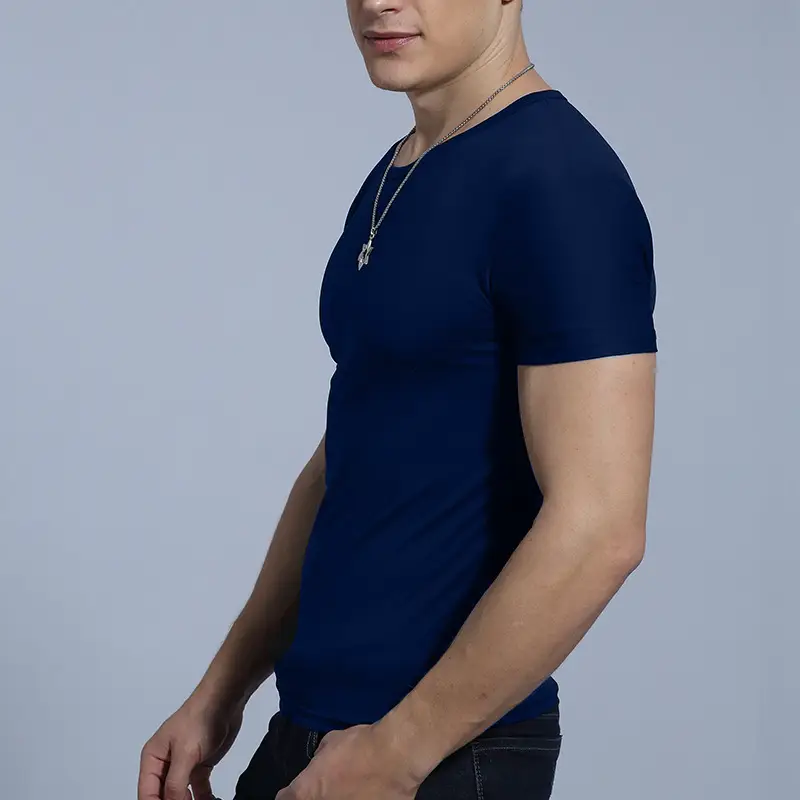 Men Short Sleeve T-Shirt Grey Korean Style