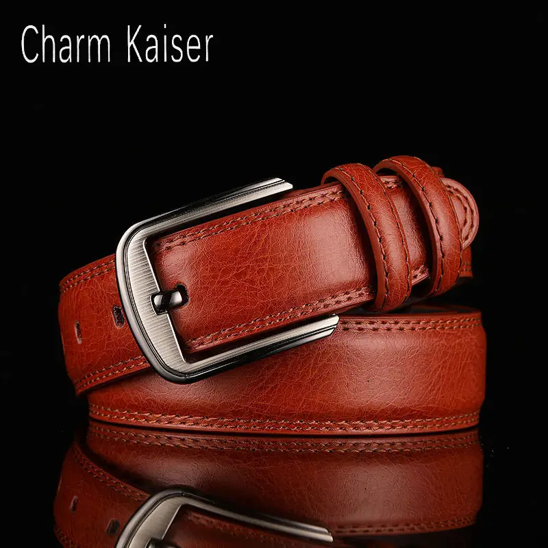 Men's Black Leather Belt with Silver Buckle