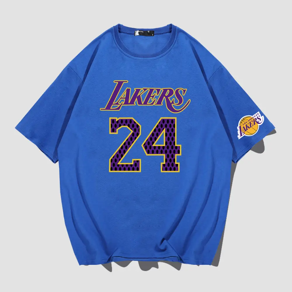 Men Lakers 24 T-Shirt Red Short Sleeve Summer - Image 5