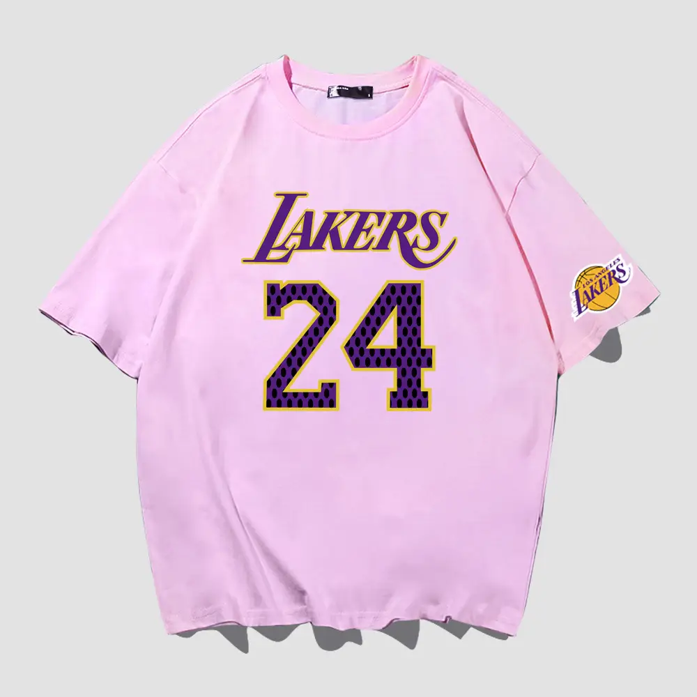 Men Lakers 24 T-Shirt Red Short Sleeve Summer - Image 6