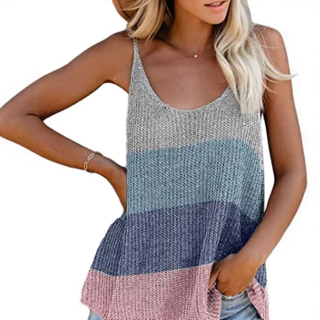 Women Knitted Striped Camisole Vest Summer 2025 - Image 13
