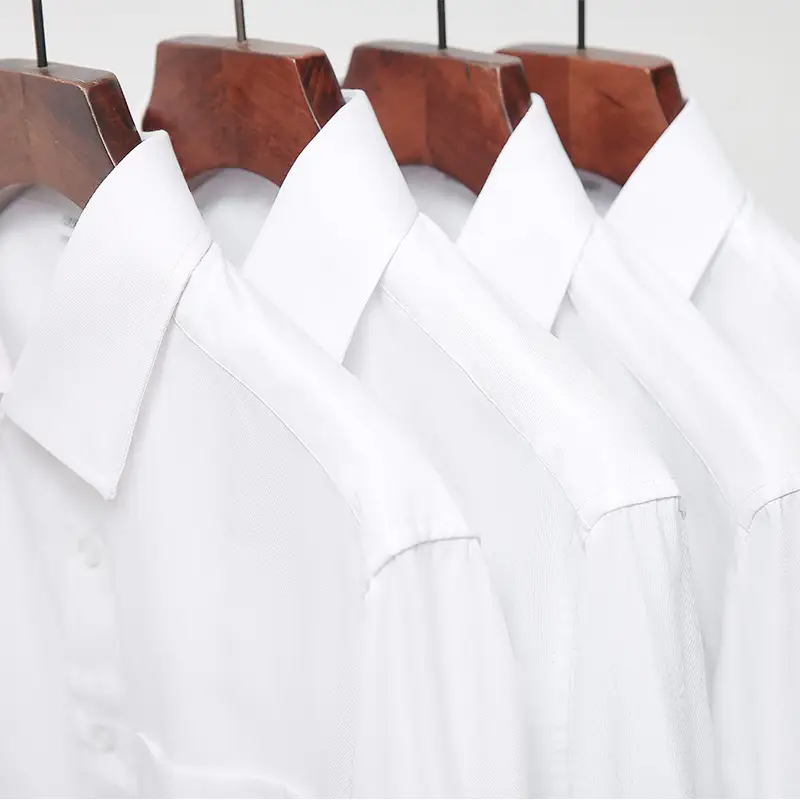 Men's Light Blue Long Sleeve Business Shirt Loose Fitting - Image 14
