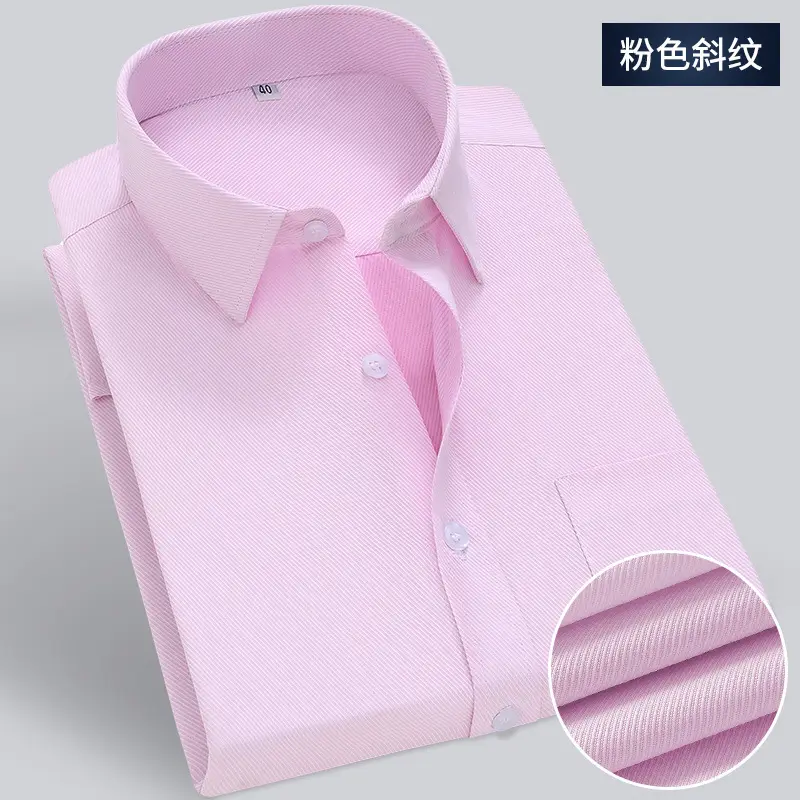 Men's Light Blue Long Sleeve Business Shirt Loose Fitting - Image 6