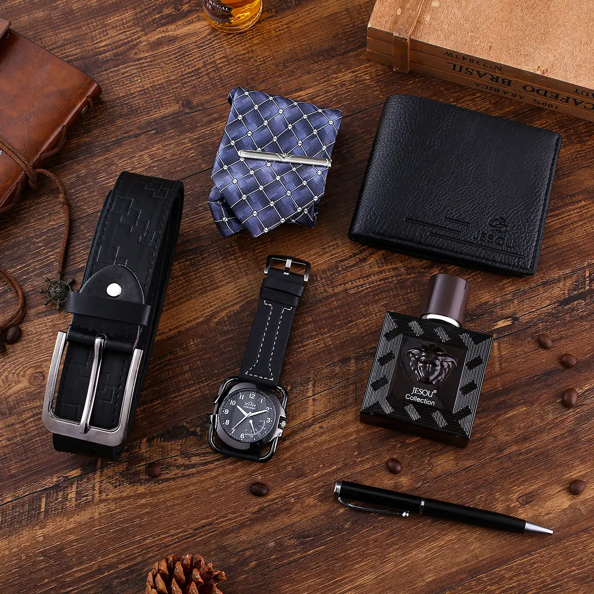 Vintage Style Watch Set with Belt, Wallet, Pen & Perfume — feature 10