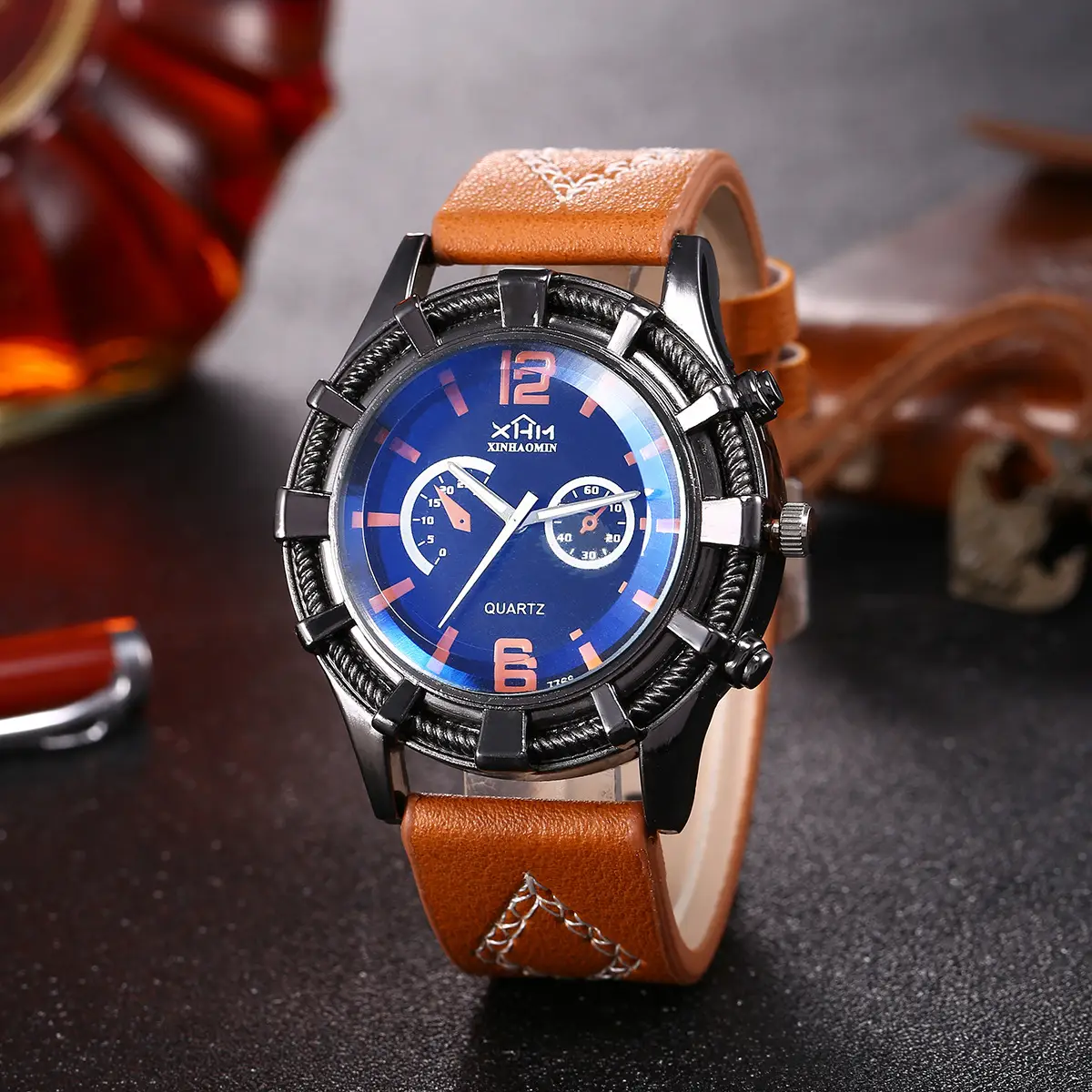 Vintage Style Watch Set with Belt, Wallet, Pen & Perfume — feature 4