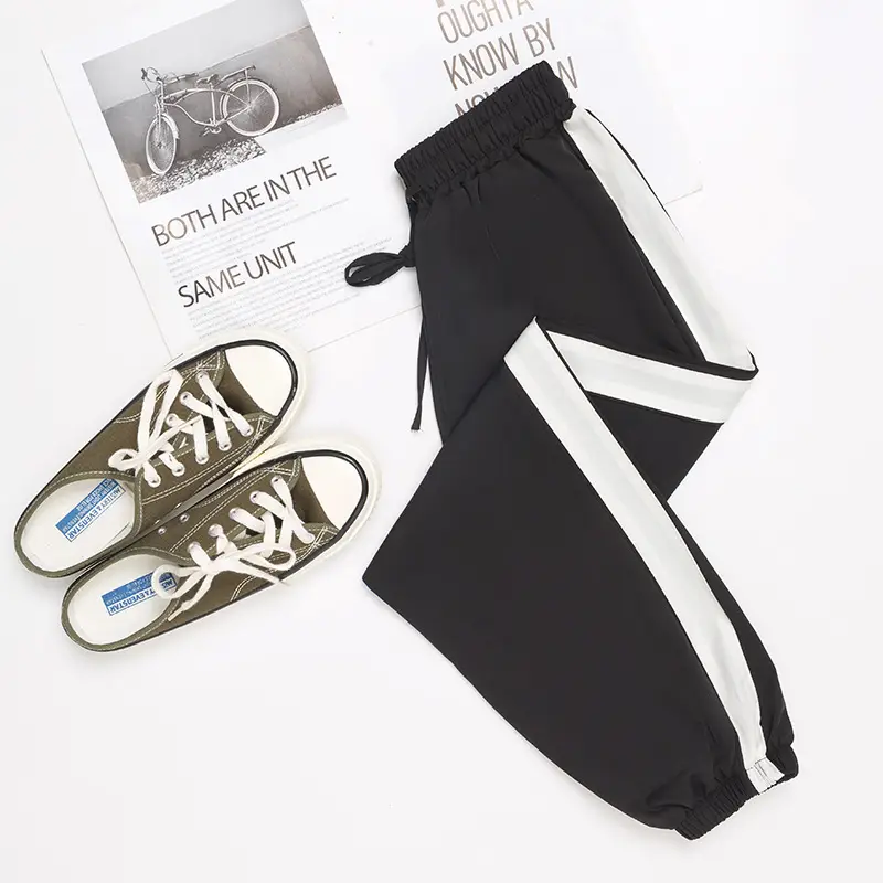Women Korean Style Loose Spring Ankle Pants Pink - Image 3