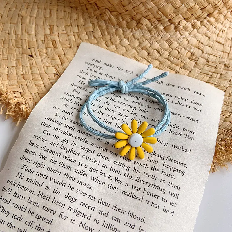 Sweet Daisy Hair Rings for Women with Colorful Braids