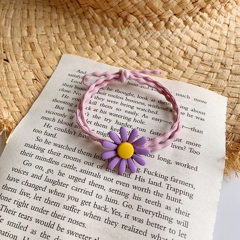 Sweet Daisy Hair Rings for Women with Colorful Braids