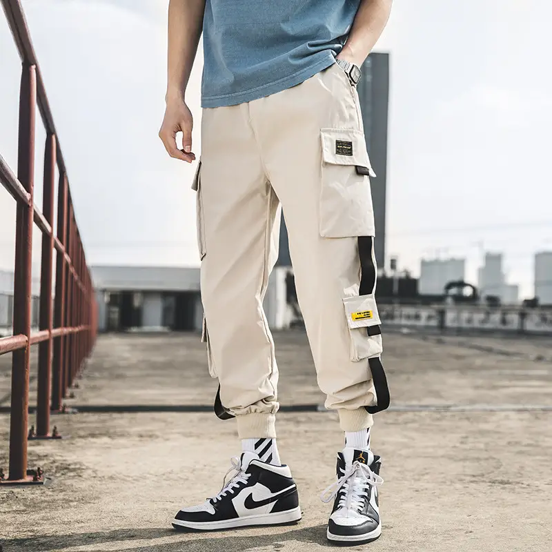 Men's Black Harlan Leg Overalls Casual Pants Spring Autumn - Image 5