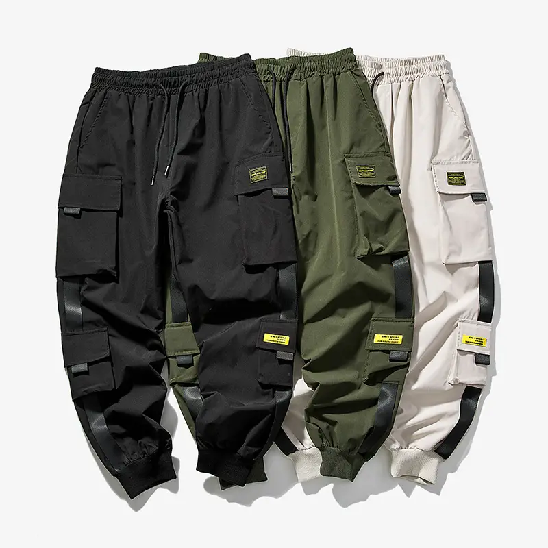 Men's Black Harlan Leg Overalls Casual Pants Spring Autumn - Image 8