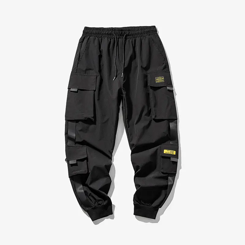 Men's Black Harlan Leg Overalls Casual Pants Spring Autumn - Image 2
