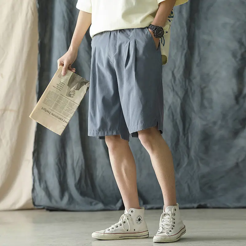Trendy Plus Size Loose Shorts for Men Solid Color - Image 2