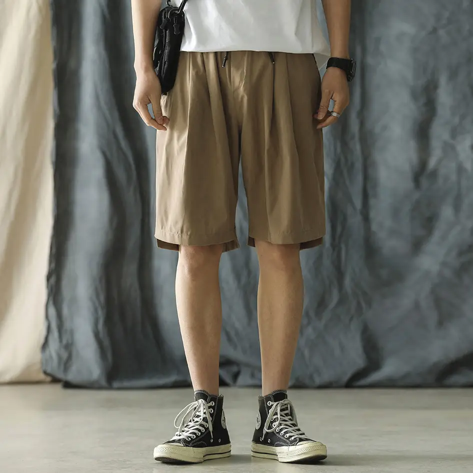 Trendy Plus Size Loose Shorts for Men Solid Color - Image 3