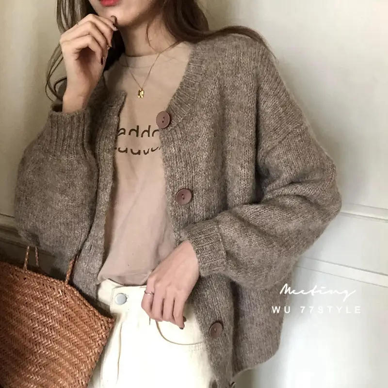 Women Letter Print Long Sleeve T-Shirt Brown Plus Size