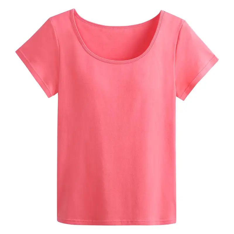 Women Blue Round Neck T-Shirt No Bra Needed