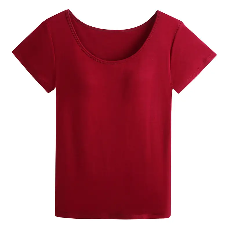 Women Blue Round Neck T-Shirt No Bra Needed