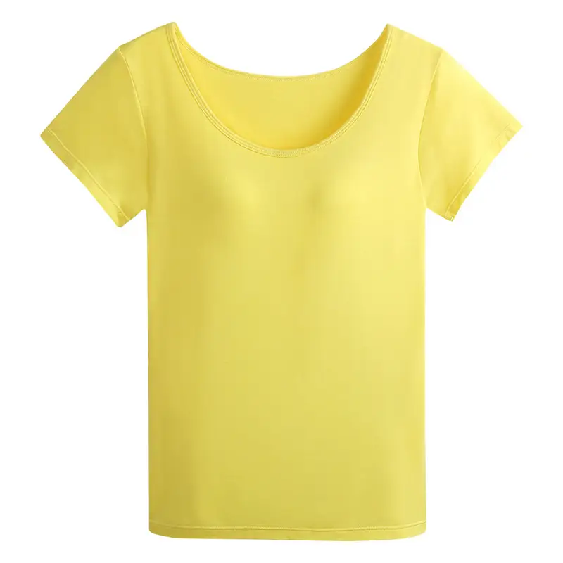 Women Blue Round Neck T-Shirt No Bra Needed